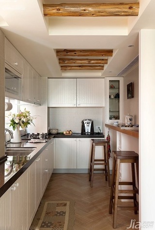 美式风格复式富裕型厨房吊顶橱柜效果图