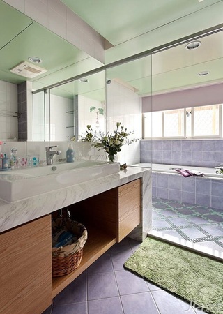 美式风格复式富裕型卫生间吊顶洗手台效果图