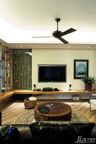 混搭风格公寓富裕型90平米客厅吊顶电视柜效果图