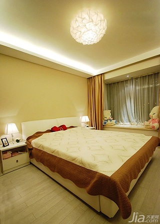 简约风格公寓富裕型80平米卧室吊顶床效果图