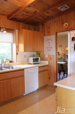 混搭风格三居室原木色5-10万140平米以上厨房橱柜设计