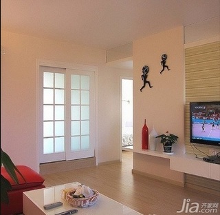 欧式风格二居室经济型60平米客厅电视背景墙沙发图片