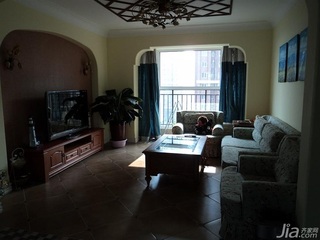 田园风格一居室富裕型130平米客厅吊顶电视柜效果图