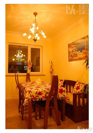 田园风格一居室富裕型130平米餐厅餐桌图片
