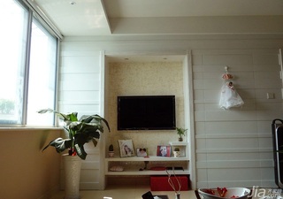 简约风格三居室富裕型90平米客厅电视背景墙装修图片