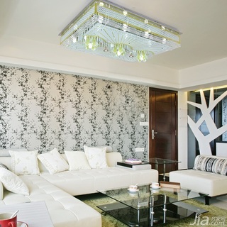 简约风格富裕型110平米客厅沙发背景墙灯具效果图