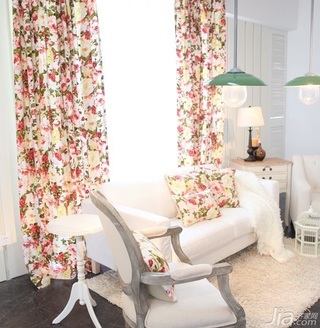 混搭风格二居室富裕型90平米客厅窗帘图片