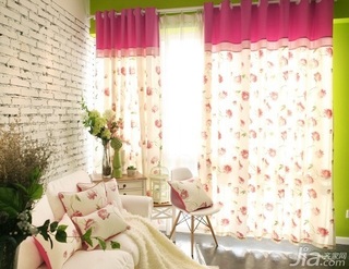 混搭风格二居室富裕型90平米窗帘图片