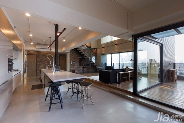 loft风格,跃层装修,富裕型装修,简约风格,台湾家居,吧台