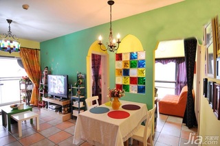 混搭风格一居室富裕型90平米餐厅餐桌图片