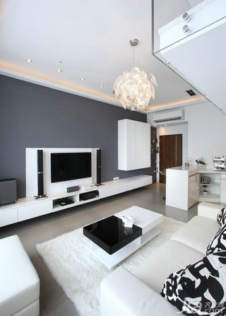 简约风格一居室富裕型90平米客厅吊顶电视柜效果图