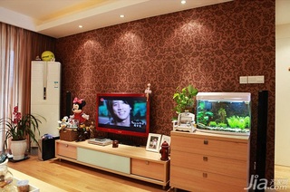 简约风格三居室富裕型90平米客厅电视背景墙电视柜图片