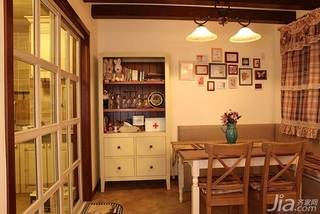 混搭风格三居室富裕型90平米餐厅照片墙餐桌效果图