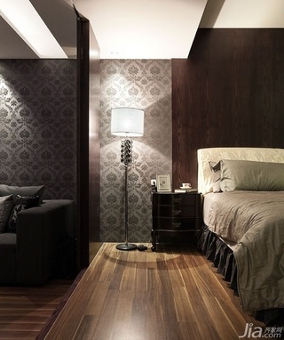 简约风格一居室富裕型90平米卧室床头柜图片