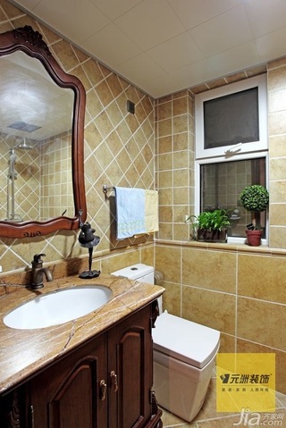 美式乡村风格二居室富裕型110平米卫生间装修效果图