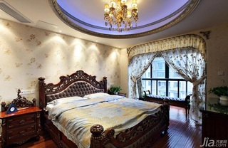美式乡村风格二居室富裕型130平米卧室卧室背景墙床图片