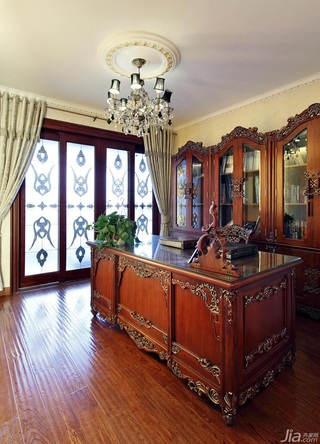 美式乡村风格二居室富裕型130平米书房书桌效果图