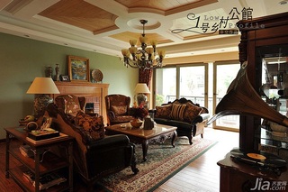 非空美式乡村风格别墅经济型140平米以上客厅沙发图片