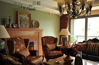 非空美式乡村风格别墅经济型140平米以上客厅沙发效果图