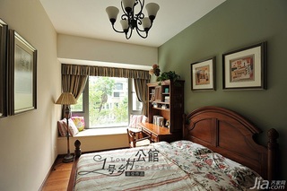 非空美式乡村风格别墅经济型140平米以上卧室飘窗床图片