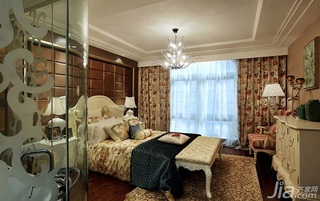 混搭风格二居室富裕型140平米以上卧室吊顶床图片