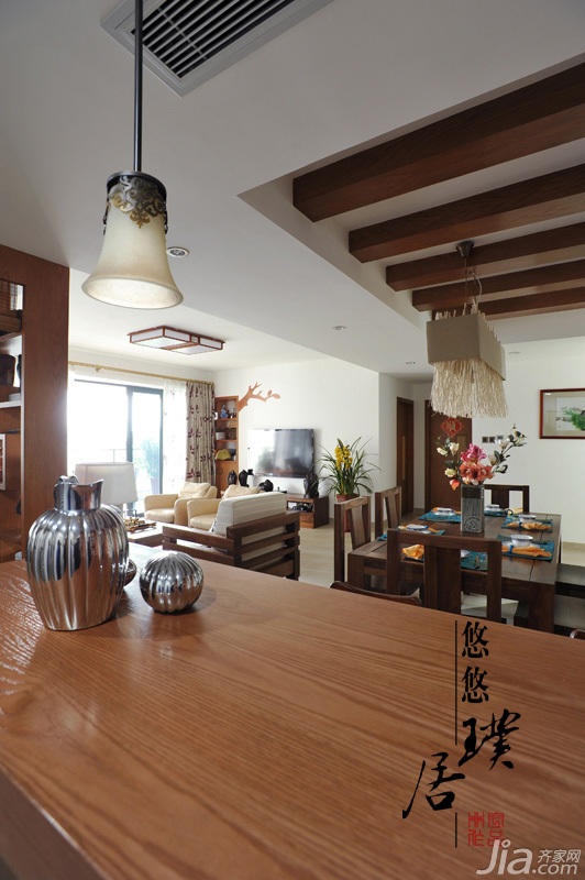 非空,三居室装修,100平米装修,经济型装修,美式乡村风格,餐厅,餐桌,灯具