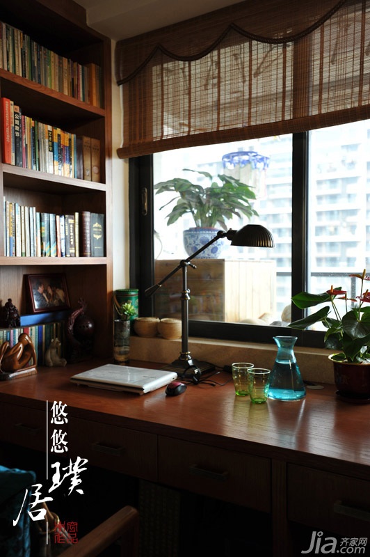 非空,三居室装修,100平米装修,经济型装修,美式乡村风格,书房,书桌