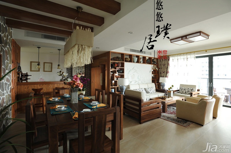 非空,三居室装修,100平米装修,经济型装修,美式乡村风格,餐厅,餐桌,沙发,灯具