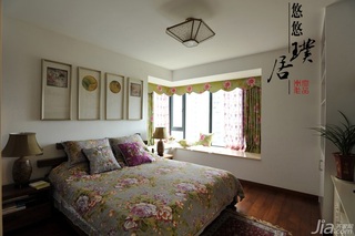 非空美式乡村风格三居室经济型100平米卧室飘窗床图片