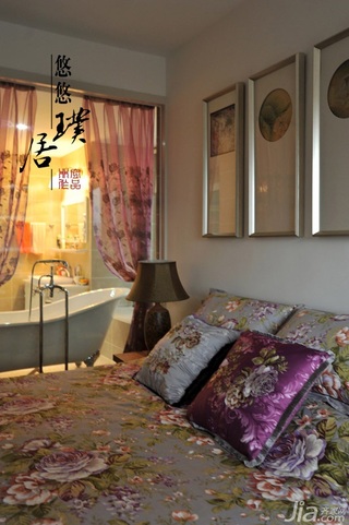 非空美式乡村风格三居室经济型100平米卧室床效果图