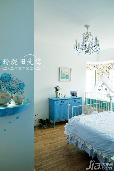 地中海风格,复式装修,10-15万装修,110平米装修,非空,卧室,床,衣柜