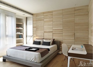 简约风格二居室富裕型130平米卧室卧室背景墙床效果图