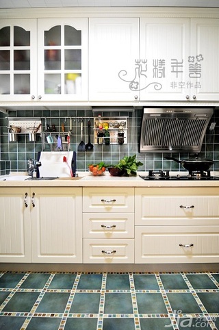 非空田园风格二居室经济型90平米厨房橱柜设计图
