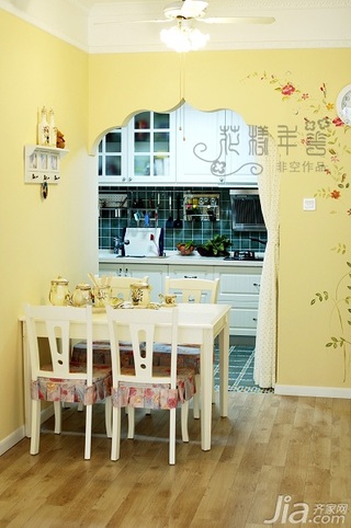 非空田园风格二居室经济型90平米餐厅餐桌效果图