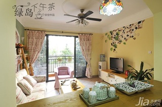 非空田园风格公寓经济型80平米客厅沙发图片