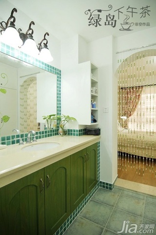非空田园风格公寓经济型80平米卫生间洗手台效果图