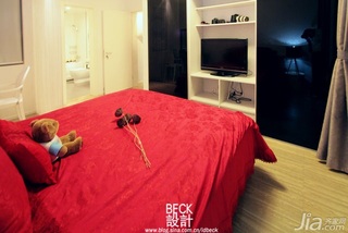 简约风格一居室富裕型90平米卧室床图片