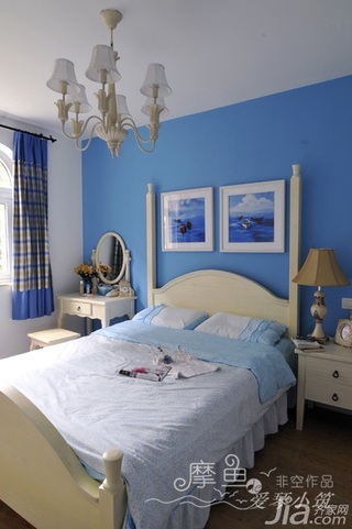 非空地中海风格三居室富裕型120平米卧室床图片
