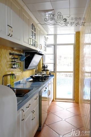非空地中海风格三居室富裕型120平米厨房橱柜设计图