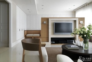 简约风格二居室富裕型120平米客厅电视背景墙设计图