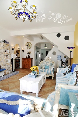 非空地中海风格复式20万以上120平米客厅沙发效果图