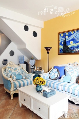 非空地中海风格复式20万以上120平米客厅沙发图片