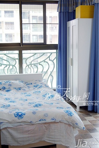 非空地中海风格四房蓝色20万以上120平米卧室床效果图