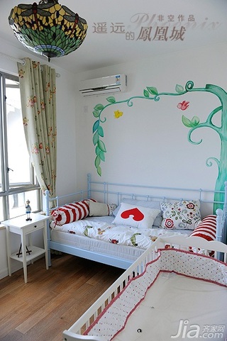 非空美式乡村风格别墅20万以上140平米以上儿童房床图片