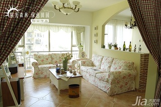 非空田园风格四房经济型90平米客厅沙发效果图