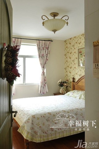 非空田园风格三居室10-15万120平米卧室床效果图