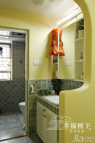 非空田园风格三居室10-15万120平米卫生间洗手台效果图