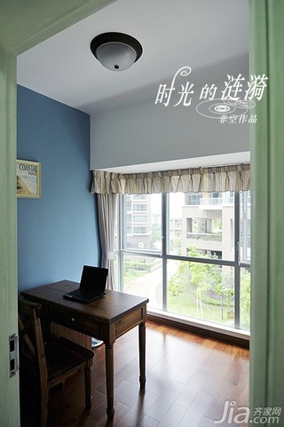 非空田园风格公寓经济型120平米书房书桌图片