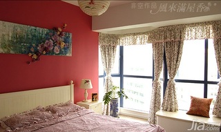 非空田园风格公寓经济型90平米卧室飘窗床效果图