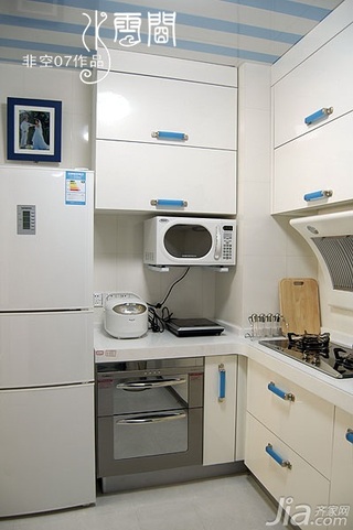 非空地中海风格三居室富裕型130平米厨房橱柜效果图